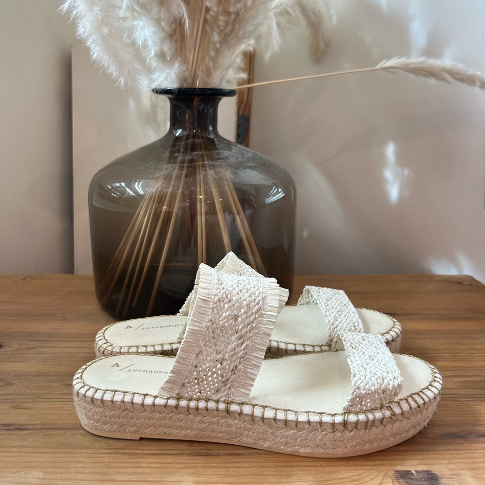 Anthropologie woven white sandals - Picture 7 of 7